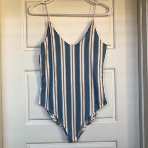 Blue stripped bodysuit